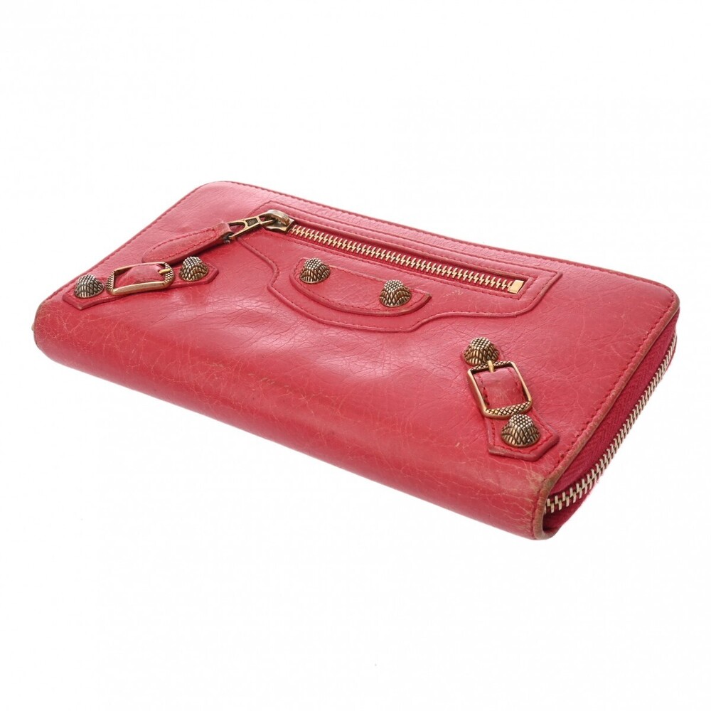BALENCIAGA Pink Leather Zip Around Long Wallet - Picture 3 of 11
